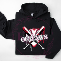 Outlaws Baseball Homeplate Drip Hoodie
