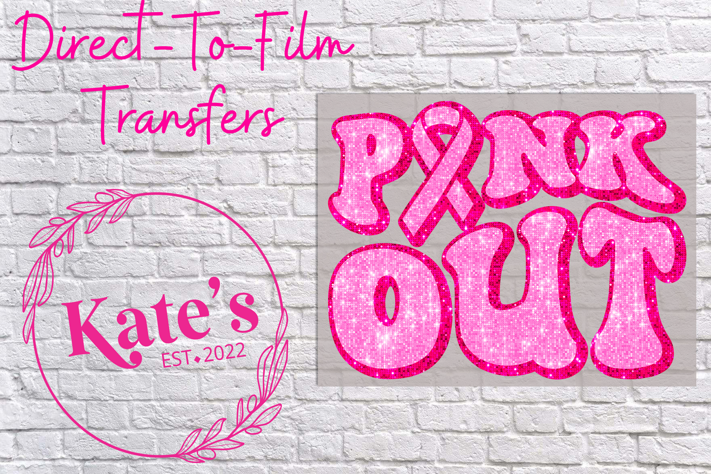 Faux Sequin Pink Out Direct-To-Film Transfer