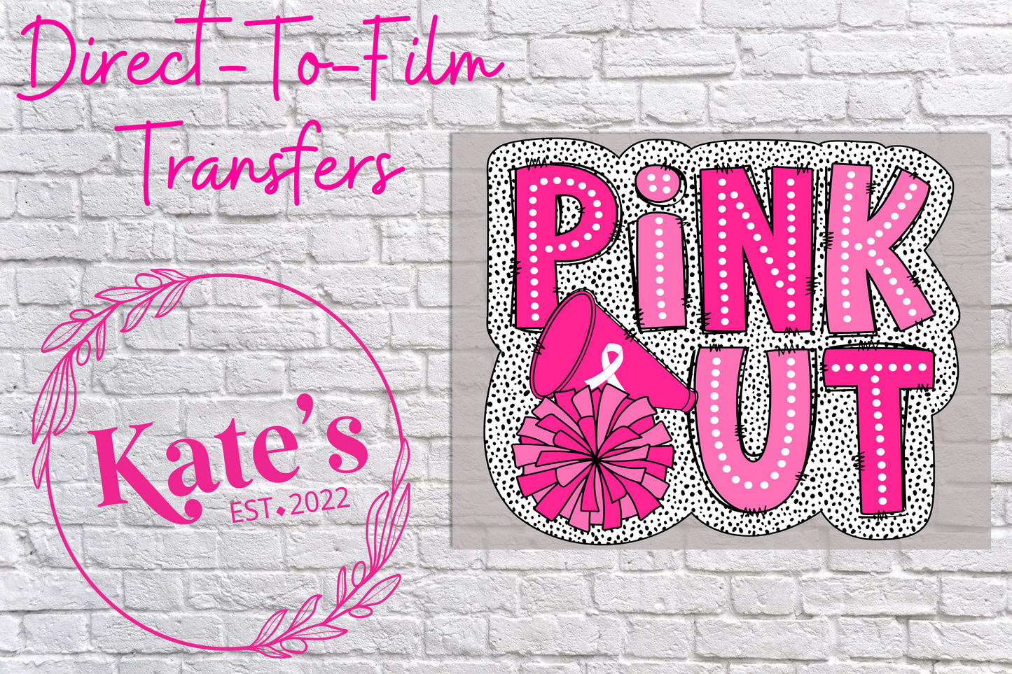 Pink Out Cheer Direct-To-Film Transfer