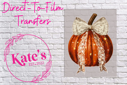 Pumpkin Coquette Bow Direct-To-Film Transfer