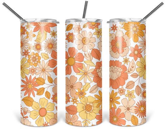 Retro Floral 20oz Stainless Steel Tumbler