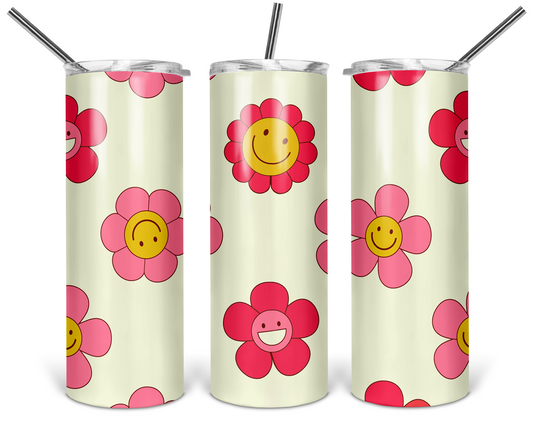 Retro Flowers 20oz Stainless Steel Tumbler