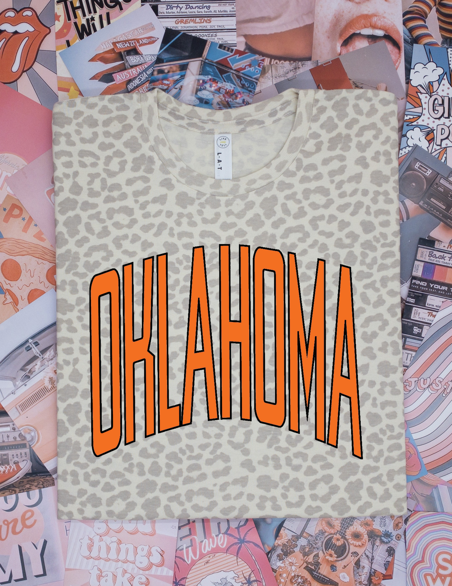 Oklahoma Orange Leopard T-Shirt