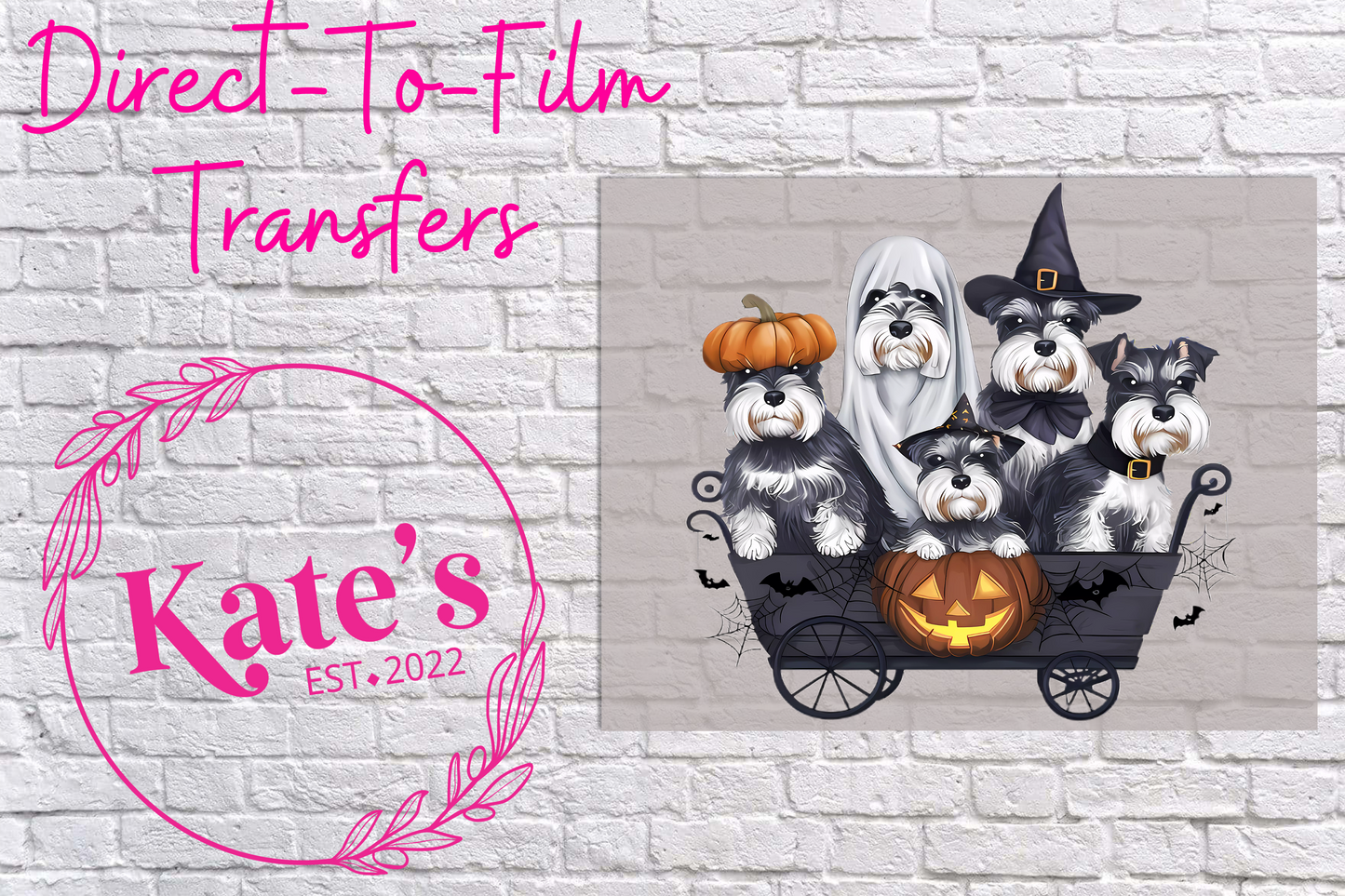 Schnauzer Halloween Direct-To-Film Transfer