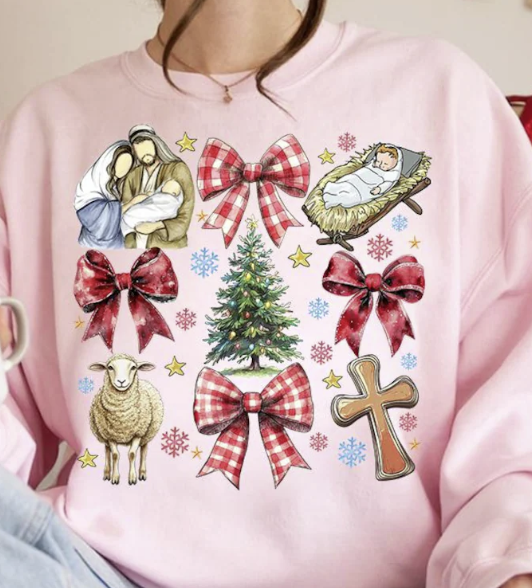 Coquette Jesus Christmas Sweatshirt