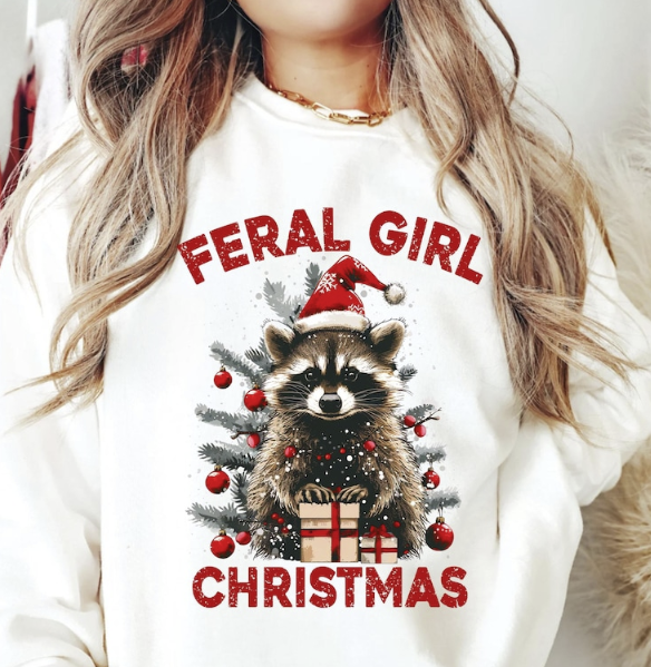 Feral Girl Christmas Sweatshirt