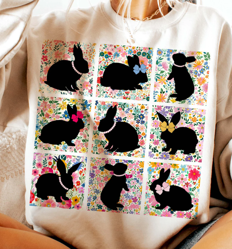 Retro Floral Bunny Shirt