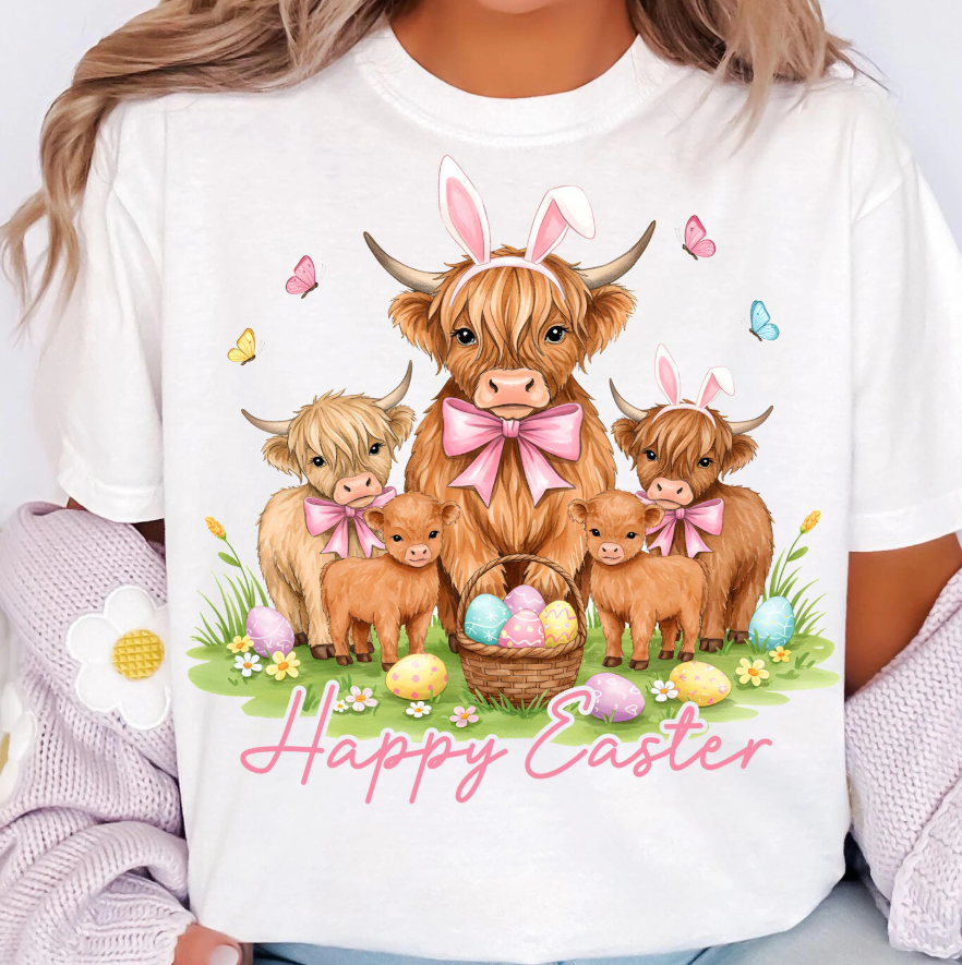 Happy Easter Highland Cow Shirt