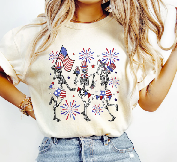 Dancing 4th of July Skellys  Direct-To-Film Transfer