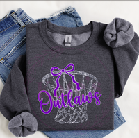 Faux Glitter Mascot Basketball Shirts