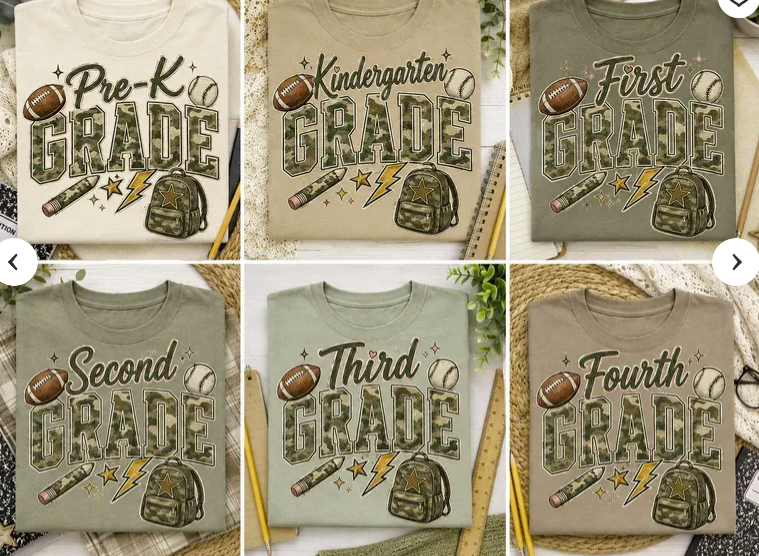 Camo Bag Grade Level T-Shirt *Back to School Sale 2026*