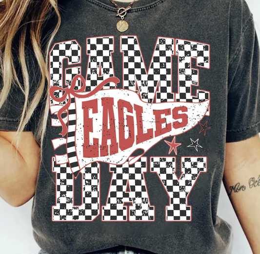 Custom Checkered Mascot Game Day T-Shirt *Back to School Sale 2026*