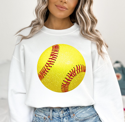 Faux Glitter Softball Shirt