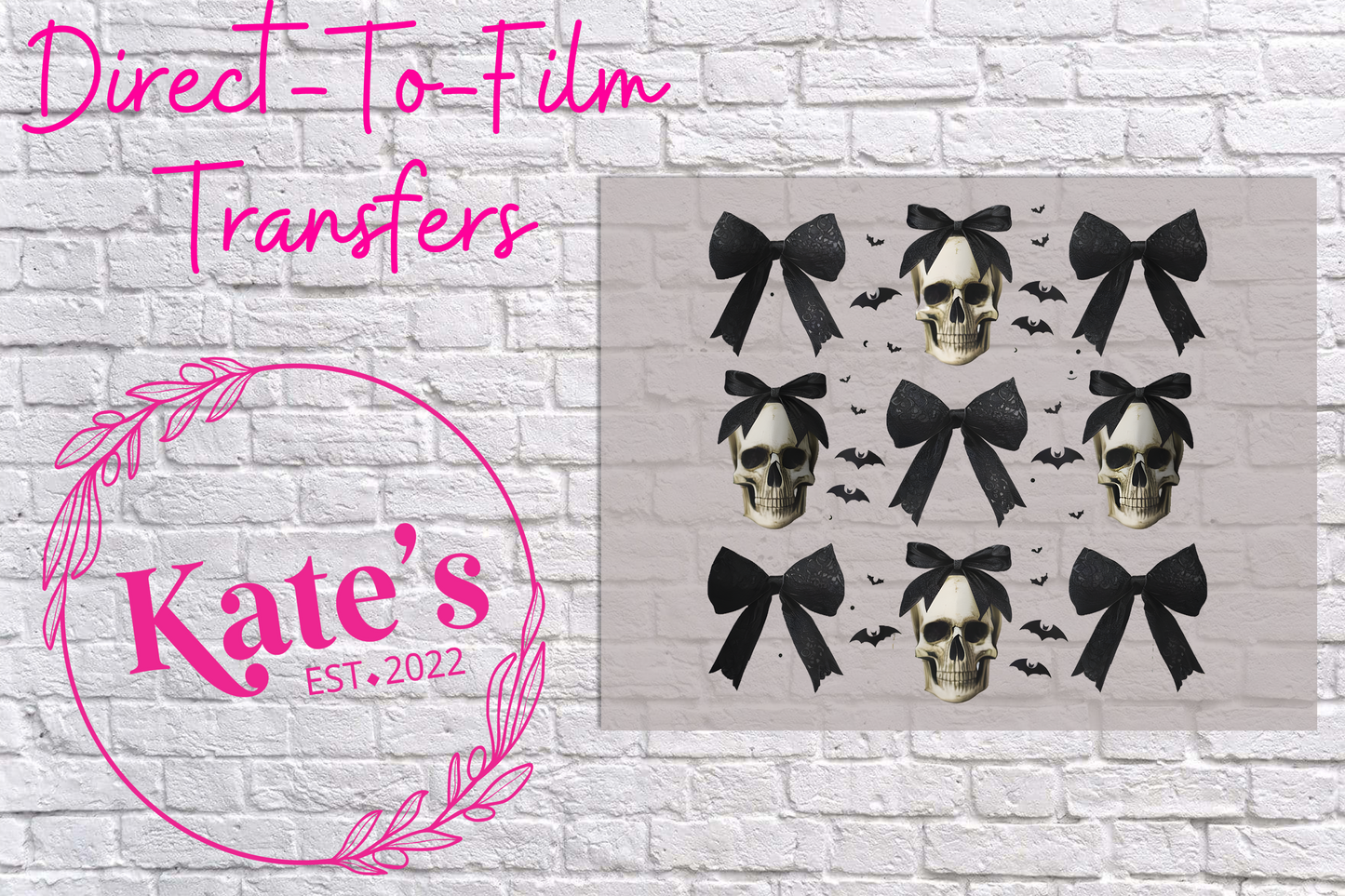 Skulls and Bows Direct-To-Film Transfer