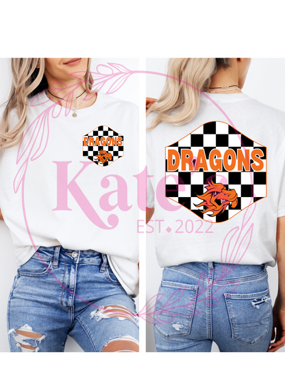 Checkered Dragons School Mascots Shirt