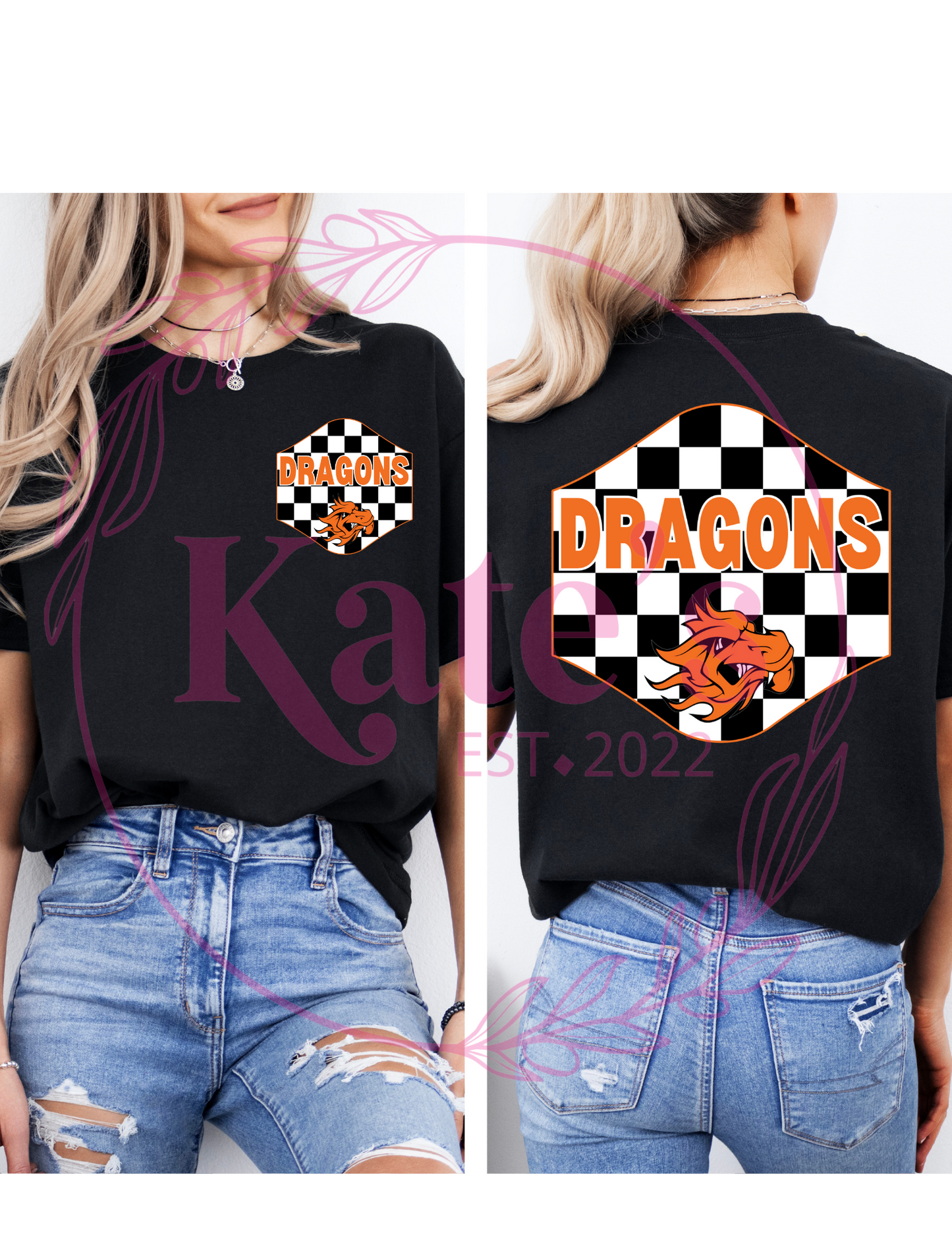 Checkered Dragons School Mascots Shirt