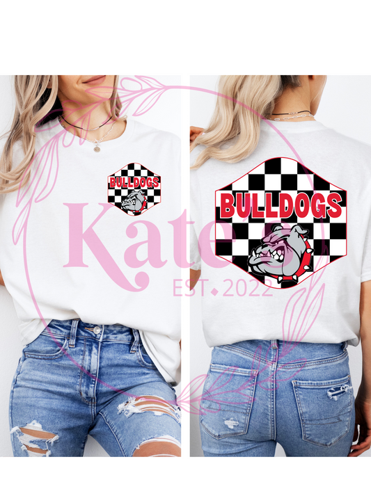 Checkered Bulldogs School Mascots Shirt