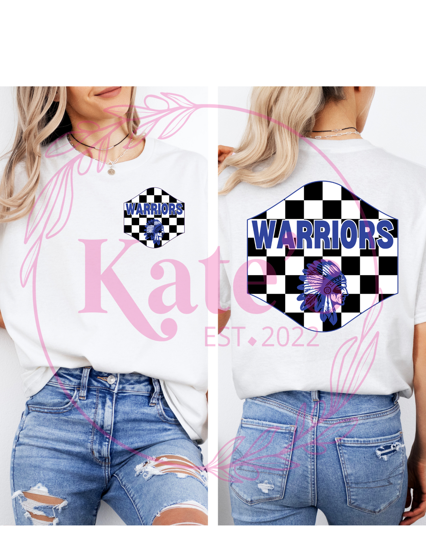 Checkered Warriors School Mascots Shirt