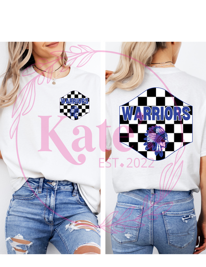 Checkered Warriors School Mascots Shirt