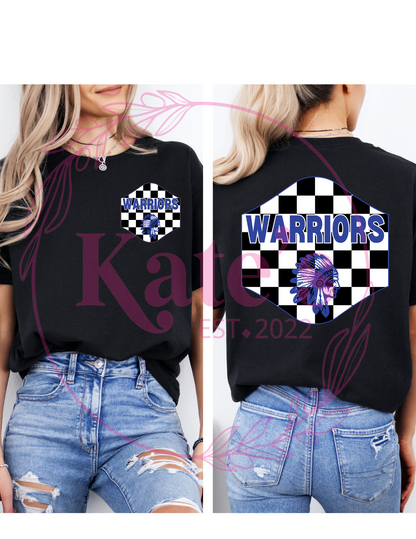 Checkered Warriors School Mascots Shirt