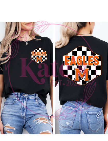 Checkered Eagles School Mascots Shirt