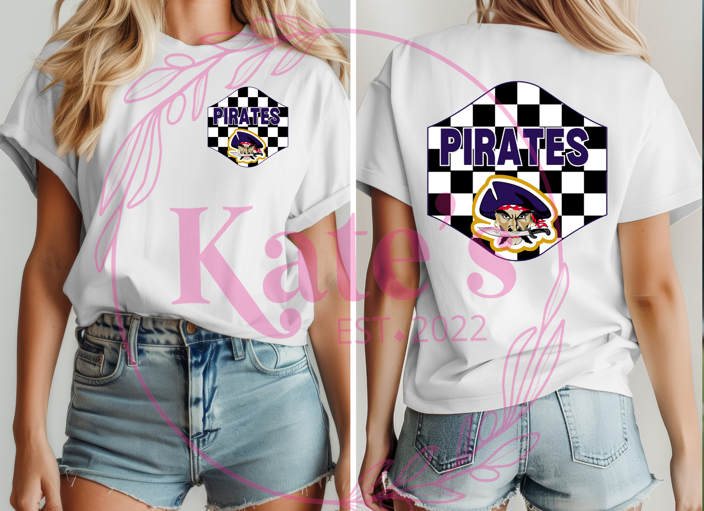 Checkered Pirates School Mascots Shirt