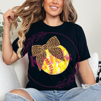 Coquette Softball with Cheetah Bow Shirt