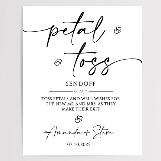 Petal Toss Printed Wedding Signs