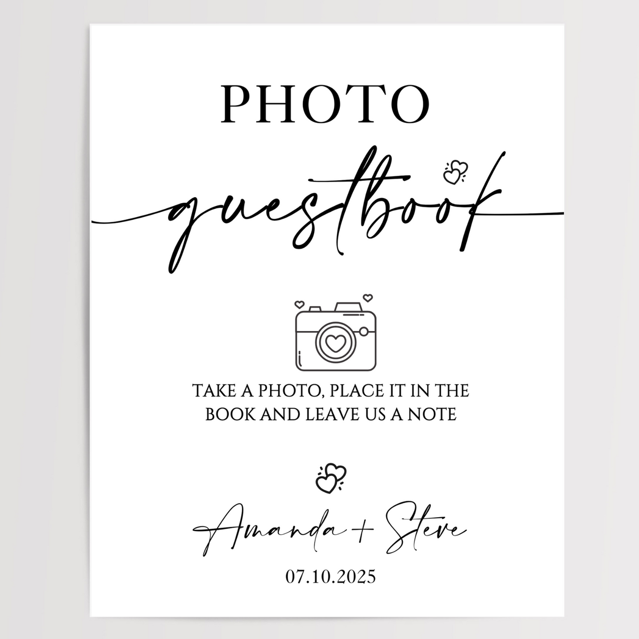 Photo Guestbook Printed Wedding Signs