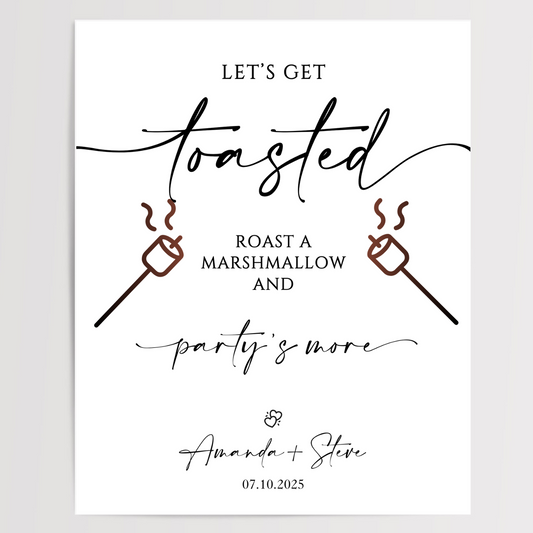 Let's Get Toasted Printed Wedding Signs