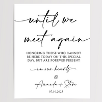 Until We Meet Again Printed Wedding Signs