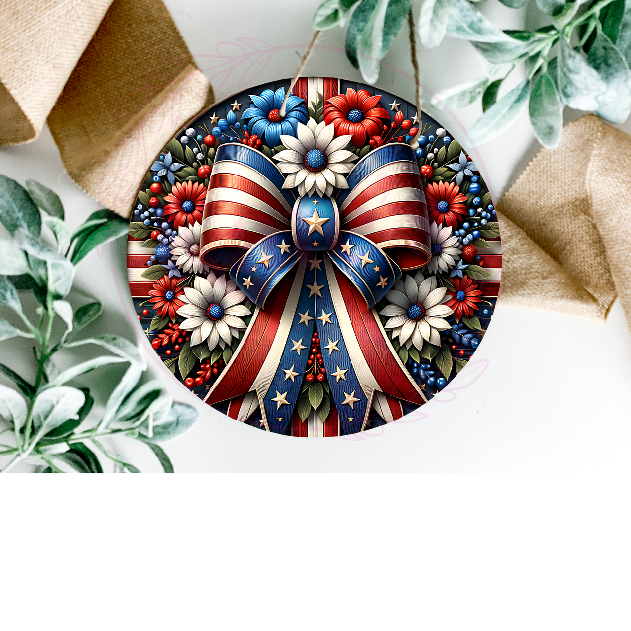 Patriotic Bow Door Hanger