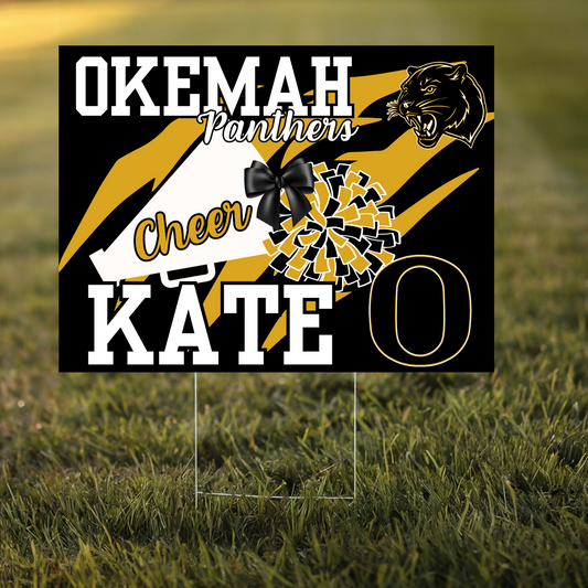 Okemah Panthers Cheer Yard Sign