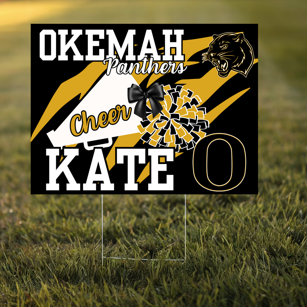 Okemah Panthers Cheer Yard Sign