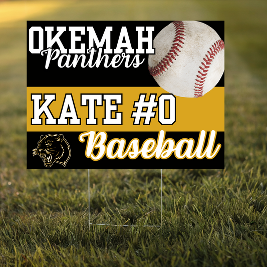 Okemah Panthers Baseball Yard Sign