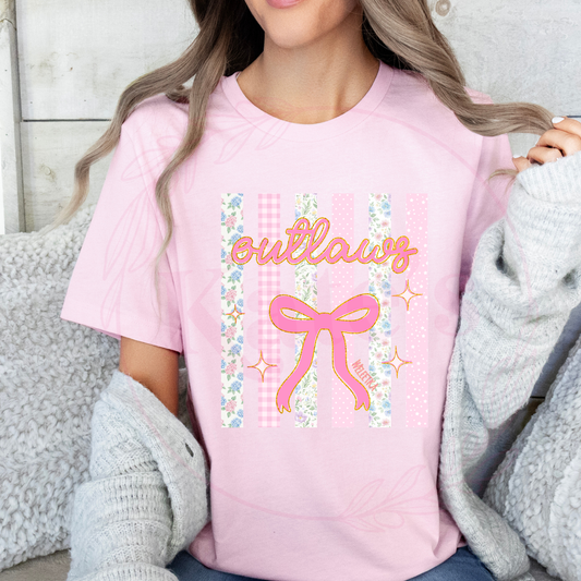Coquette Floral Stripped Mascot T-Shirts