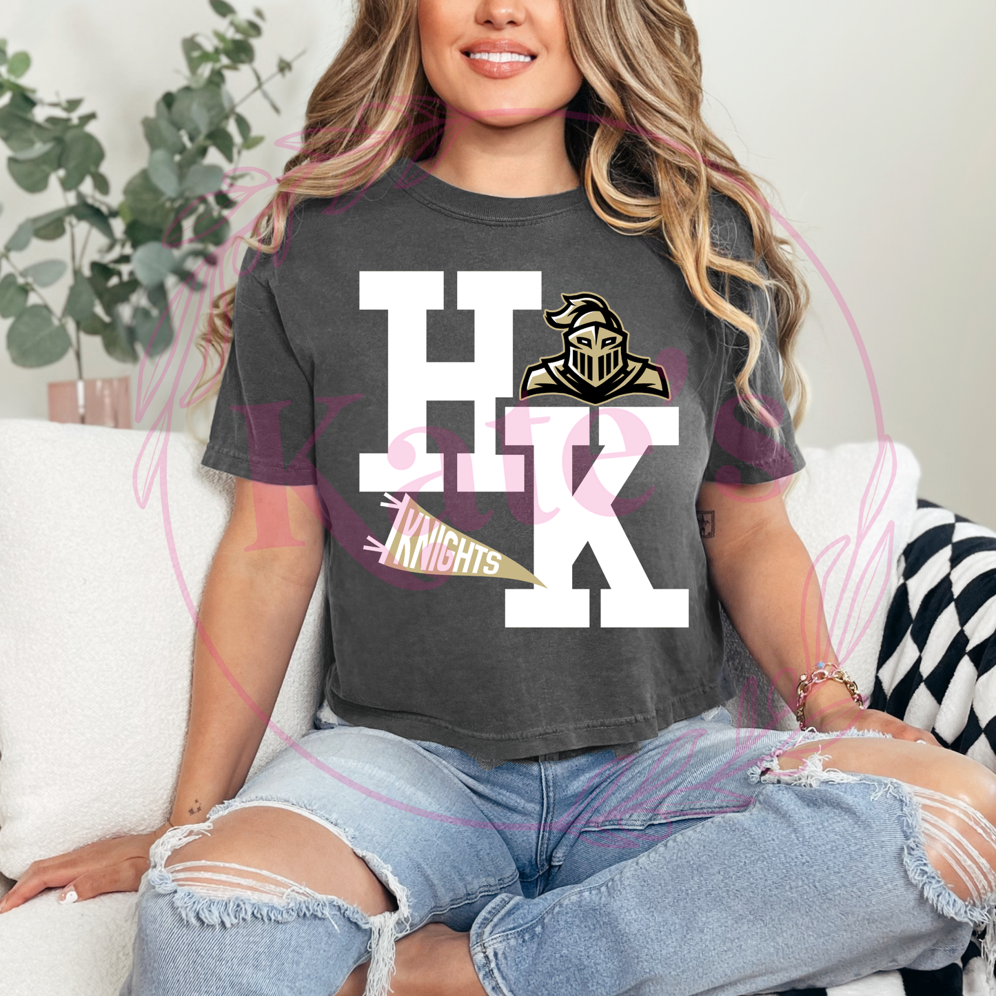 Football Varsity Custom Mascot Comfort Colors Cropped Shirt
