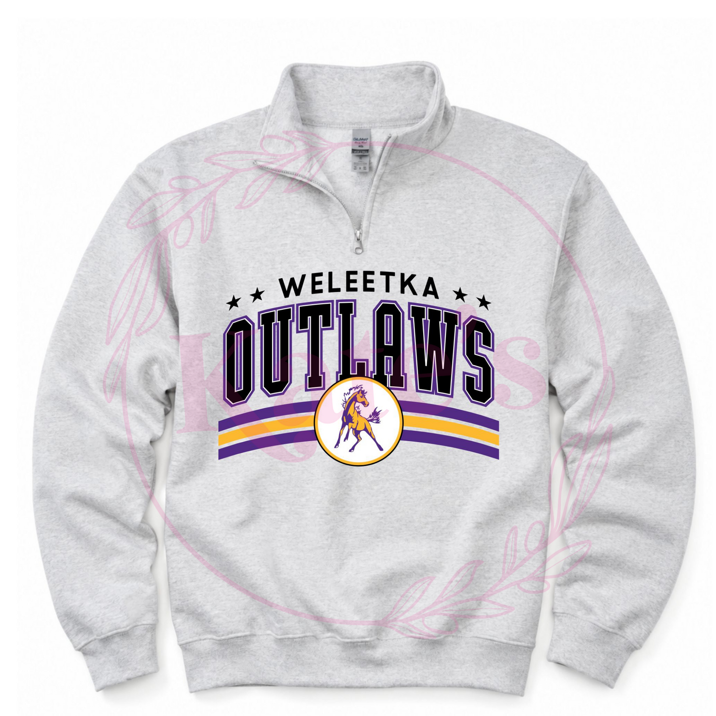 Custom Arched Mascot 1/2 Zips Sweatshirt