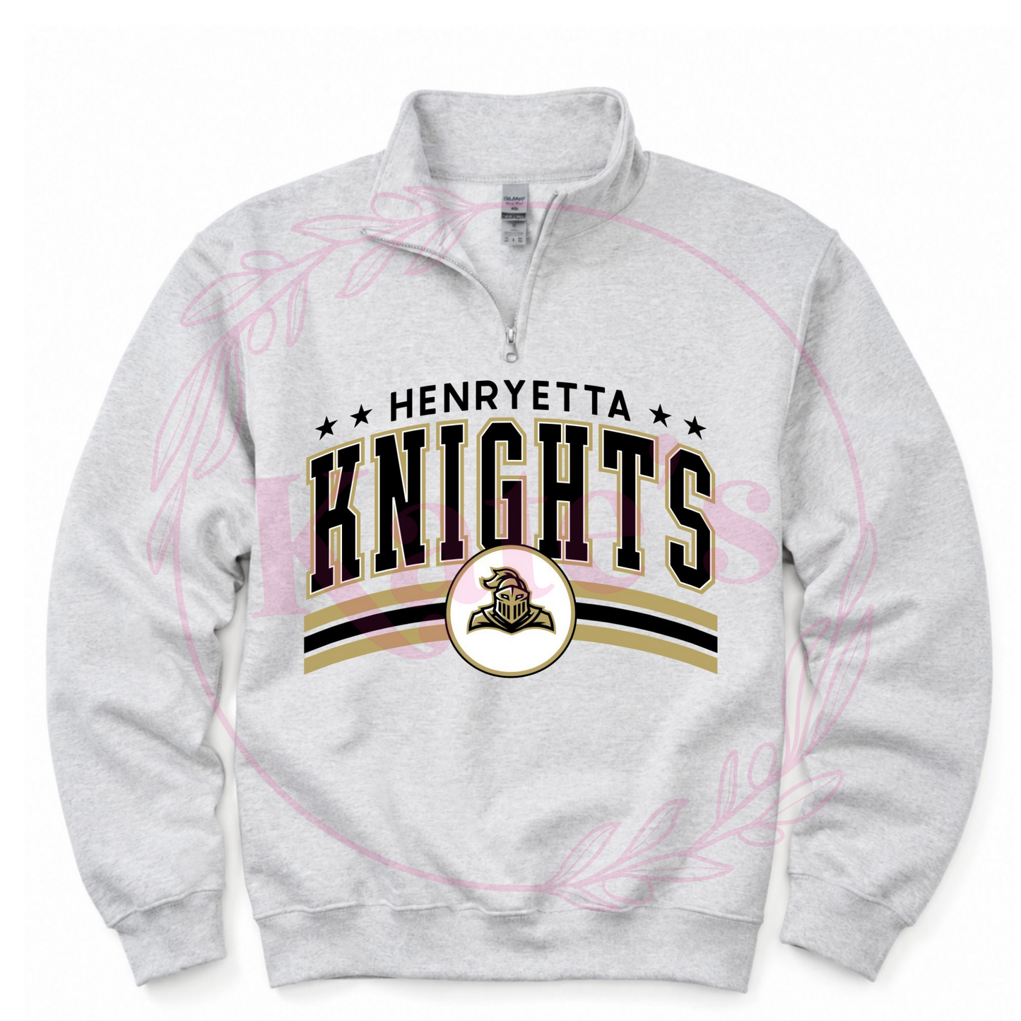 Custom Arched Mascot 1/2 Zips Sweatshirt