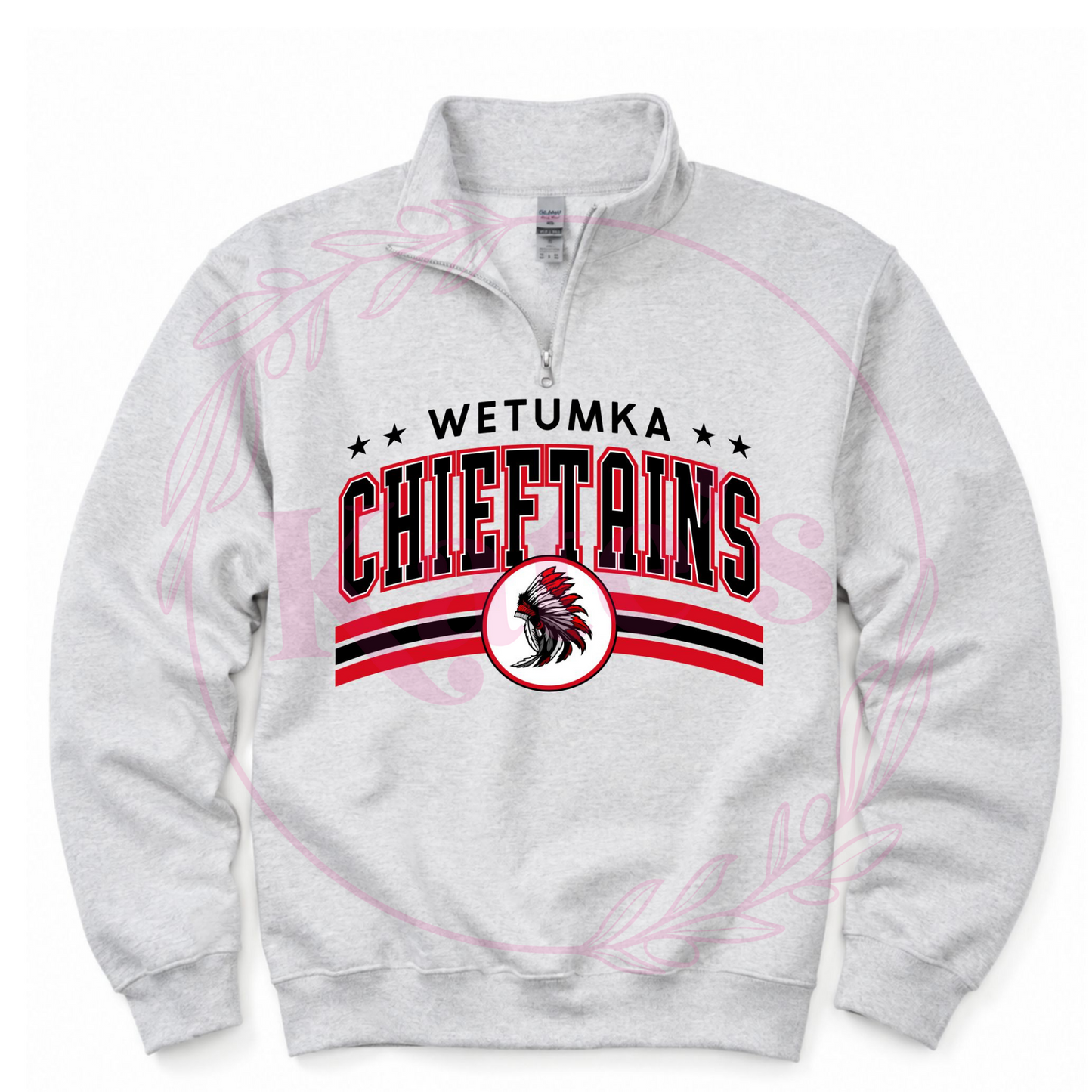 Custom Arched Mascot 1/2 Zips Sweatshirt