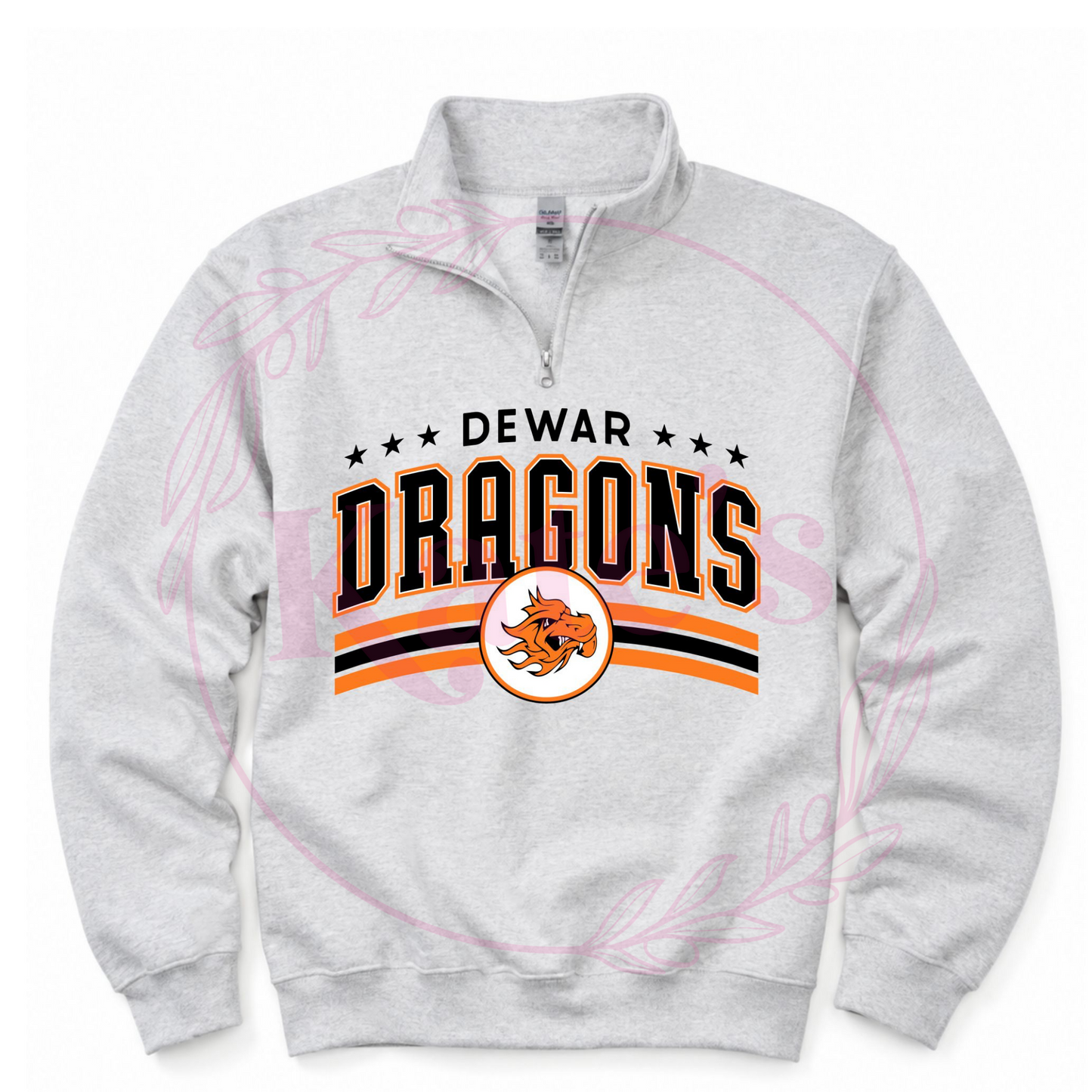 Custom Arched Mascot 1/2 Zips Sweatshirt