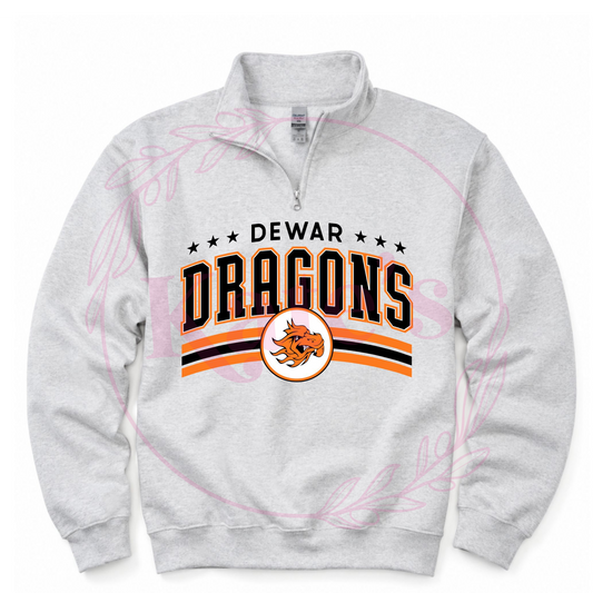 Custom Arched Mascot 1/2 Zips Sweatshirt