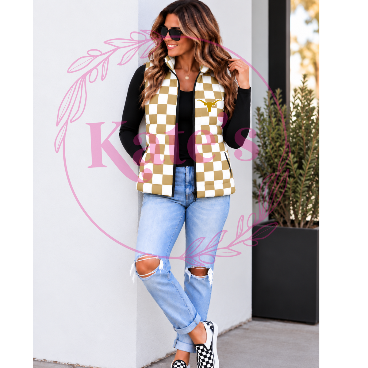 Custom Puffer Vest - Full Checkered  *PRE-ORDER*