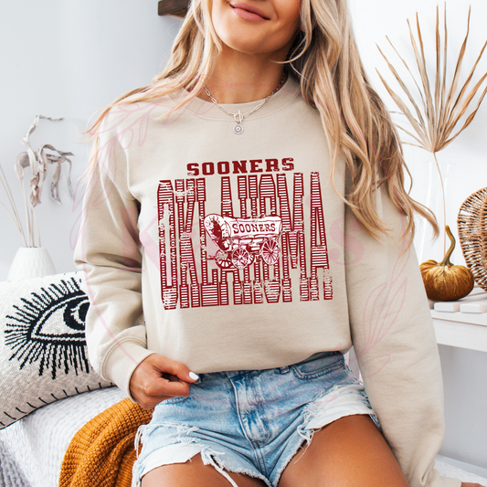 Striped Oklahoma Crimson Shirt