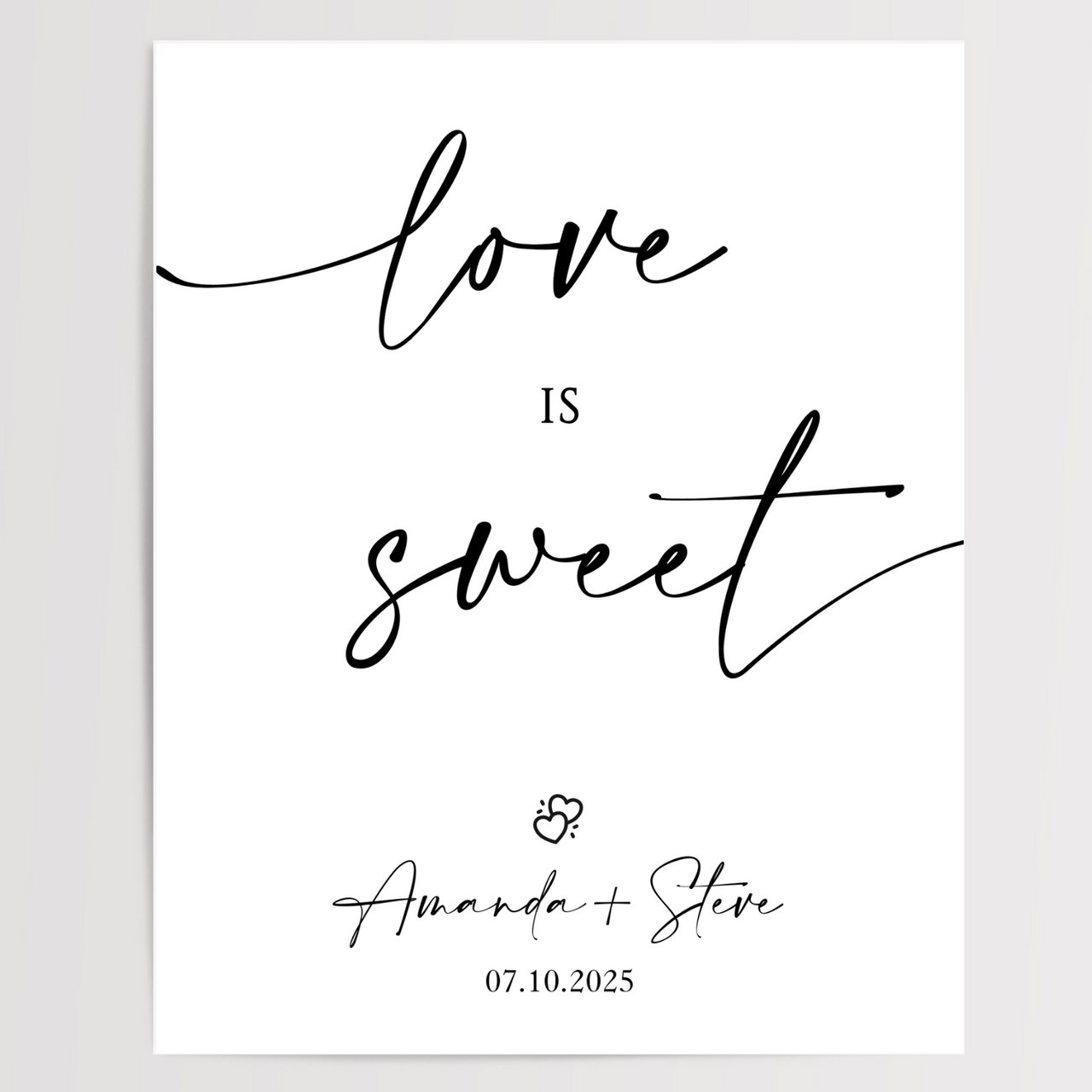 Love Is Sweet Printed Wedding Signs