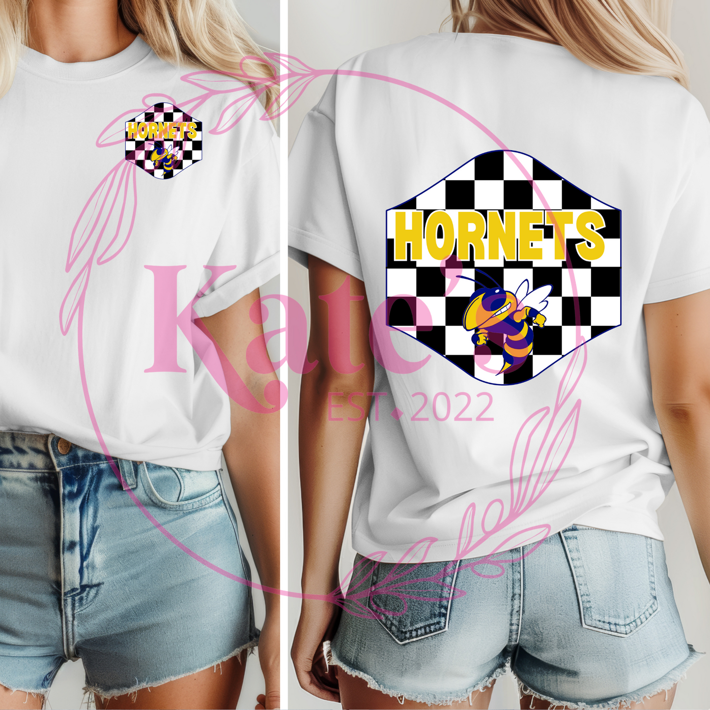 Checkered Hornets School Mascots Shirt