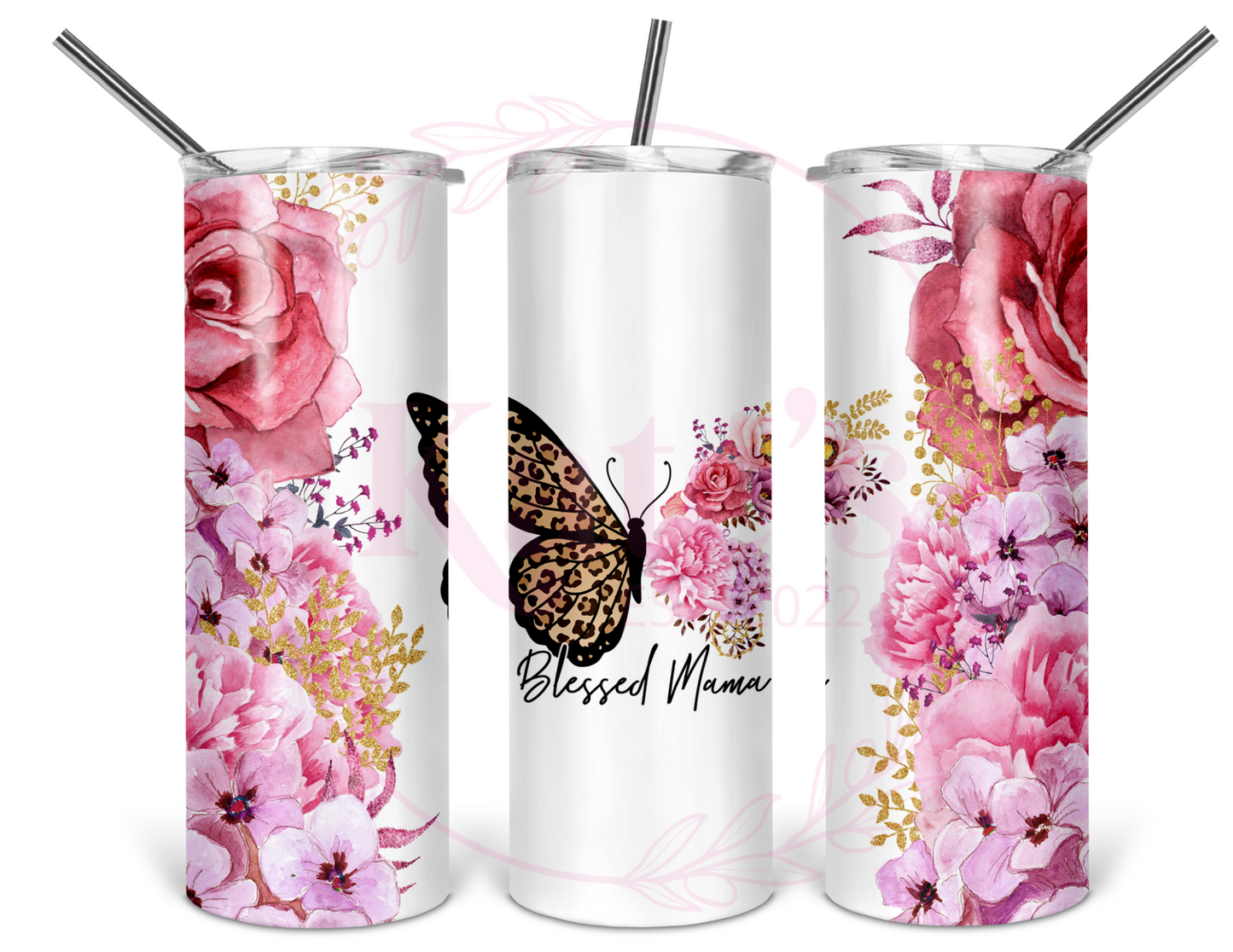 Blessed Mama Pink 20oz Stainless Steel Tumbler