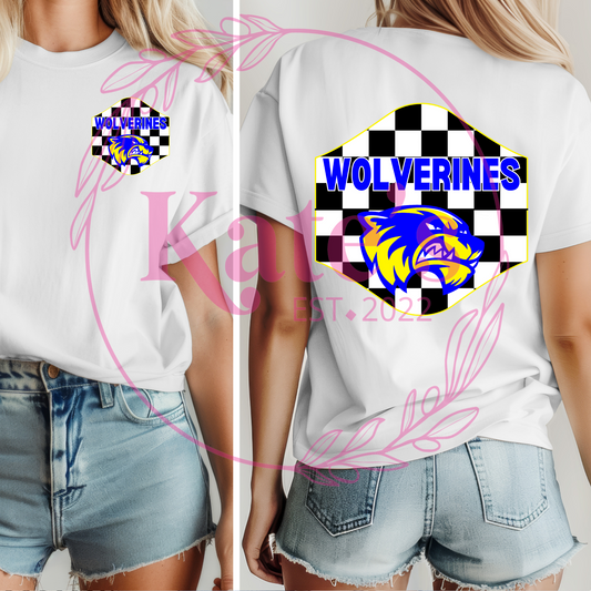 Checkered Wolverines School Mascots Shirt