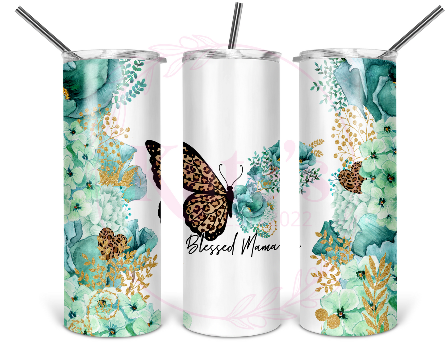 Blessed Mama Blue 20oz Stainless Steel Tumbler