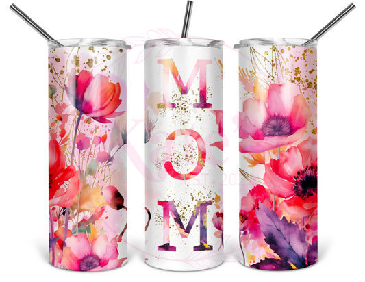 Pink Mom Floral 20oz Stainless Steel Tumbler